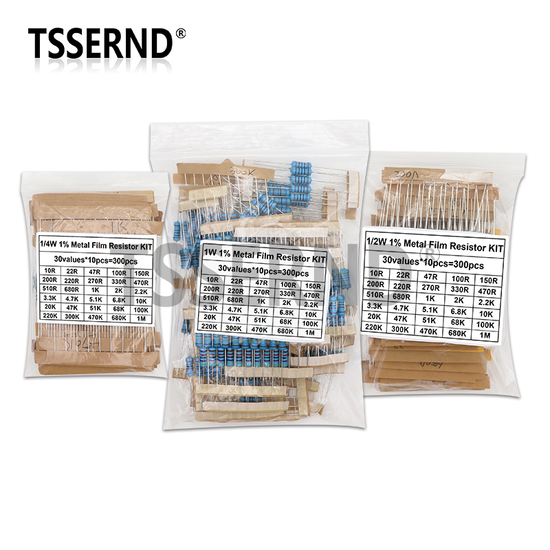 Resistor Kit 1 4W - 300PCS 1/4W 1/2W 1W 1% Metal