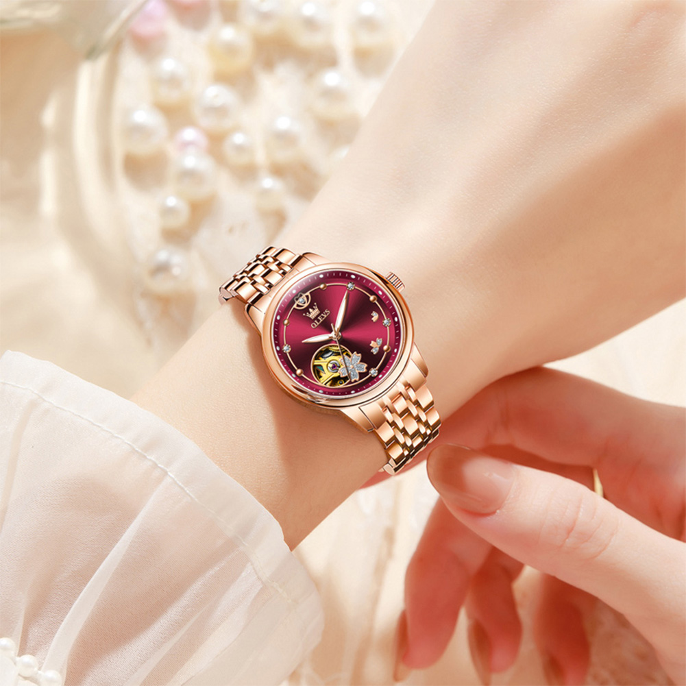 Rose Gold Wine Red Luxury Casu - Push Button Tactile ulasan dan harga