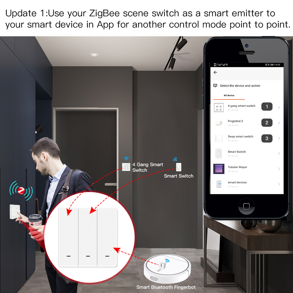 MOES Tuya ZigBee Scene Switch  - Push Button Tactile ulasan dan harga