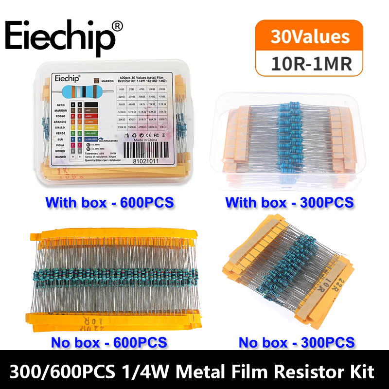 300/600pcs 1% Resistor Set Res - Resistor Kit 1 4W ulasan dan harga