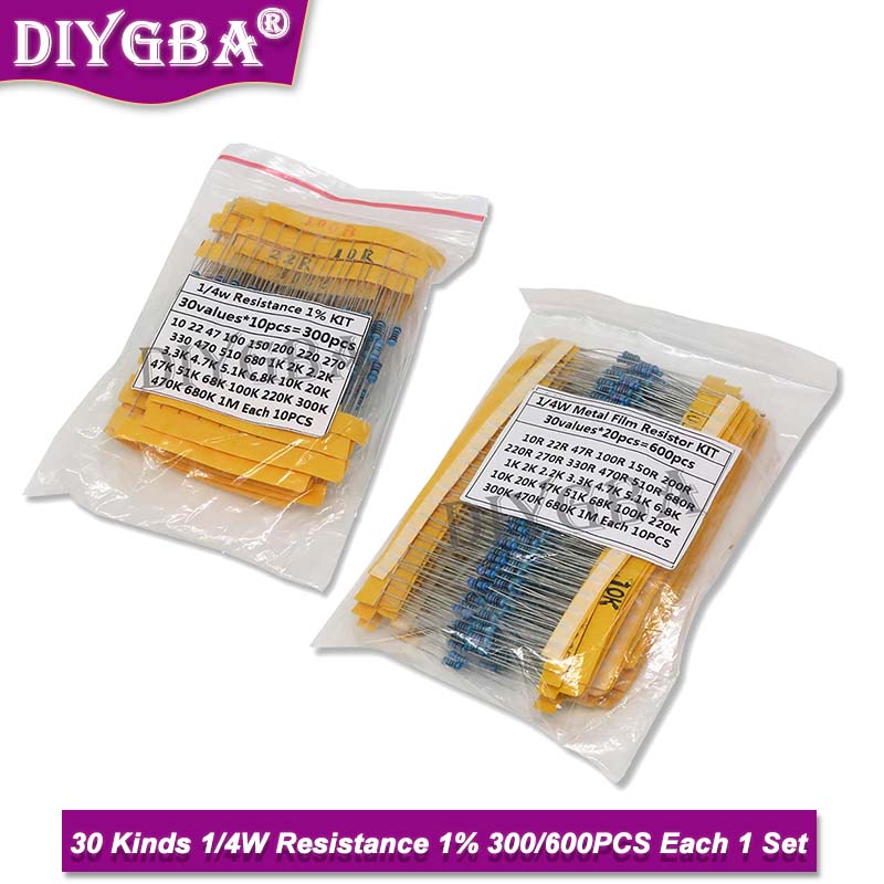 600PCS/Set 30Kinds 1/4W Resist - Resistor Kit 1 4W ulasan dan harga