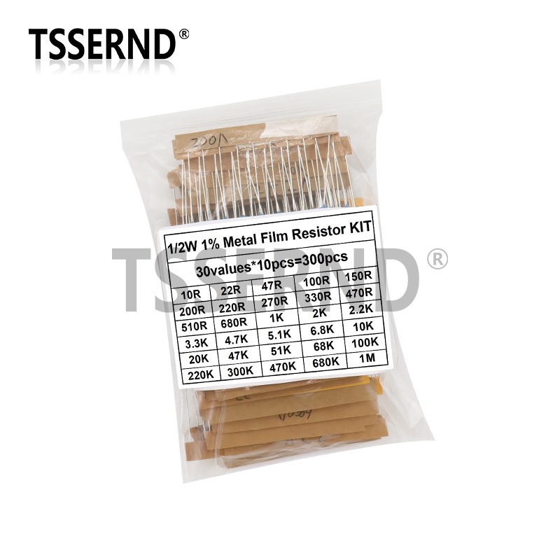 300PCS 1/4W 1/2W 1W 1% Metal F - Resistor Kit 1 4W ulasan dan harga