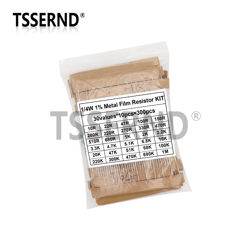 300PCS 1/4W 1/2W 1W 1% Metal F - Resistor Kit 1 4W ulasan dan harga