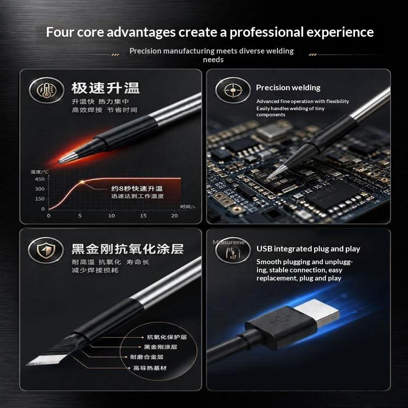 3Pcs 5V USB Soldering Iron Tip - Flux Pen Electronics ulasan dan harga