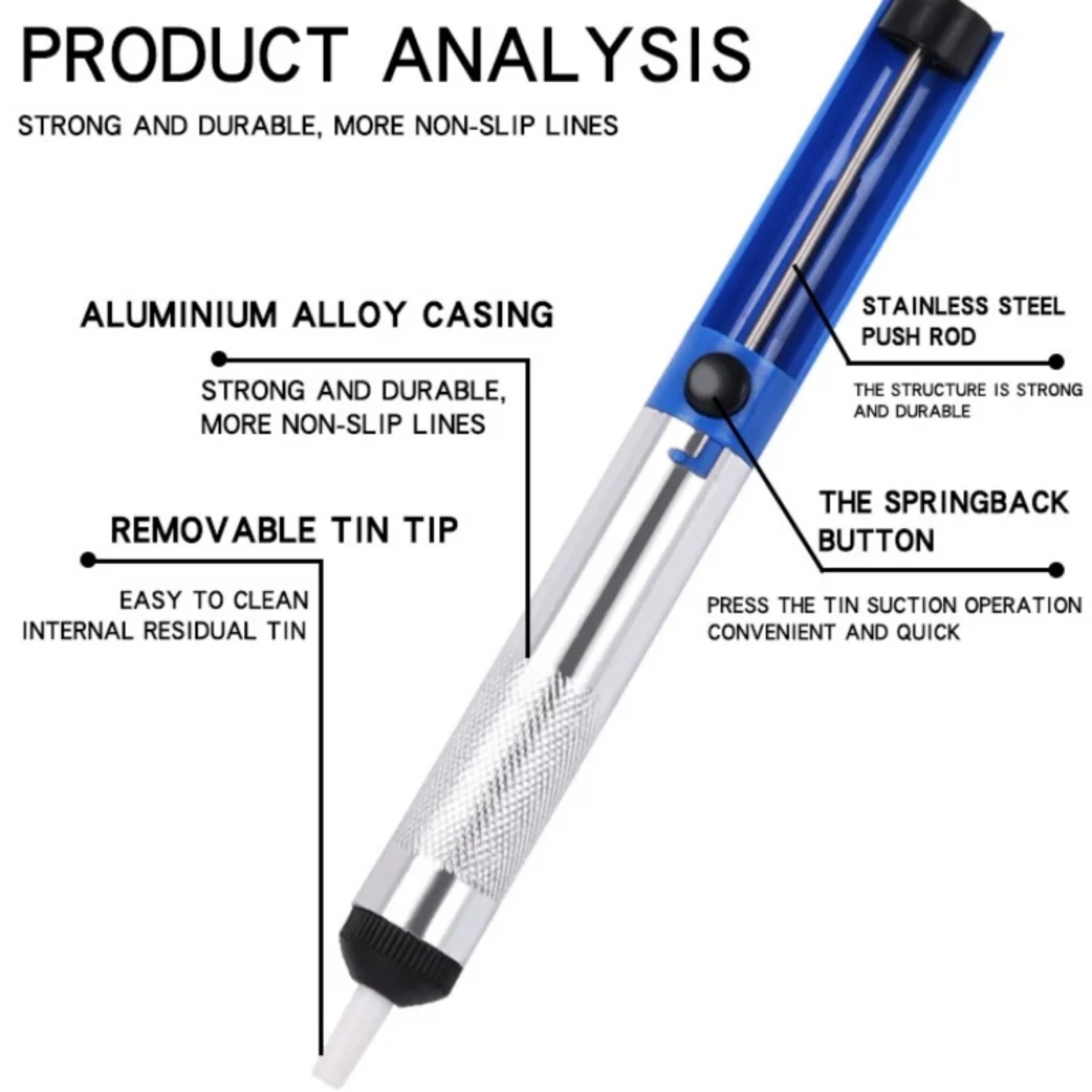 Aluminum Metal Desoldering Pum - Desoldering Pump Solder ulasan dan harga