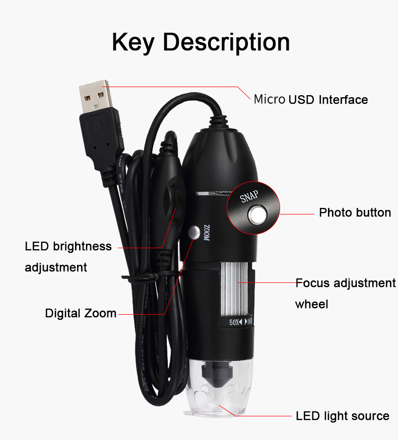 USB Digital Microscope 500X/10 - Diy Electronics Microscope ulasan dan harga