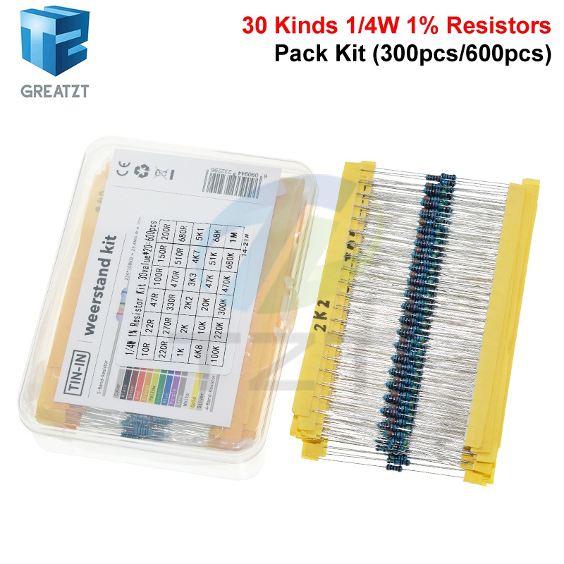 GREATZT 600pcs/set 30 Kinds 1/ - Resistor Kit 1 4W ulasan dan harga