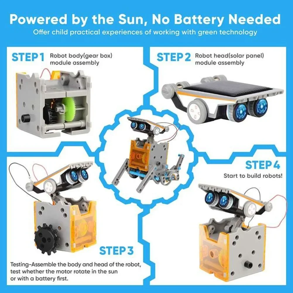 13 in 1 Solar Powered Robot Sc - Learn Diy Electronics ulasan dan harga