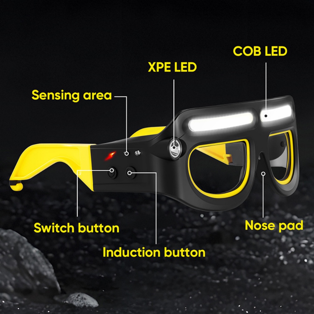 LED Headlamp Glasses Rechargea - Ldr Light Sensor ulasan dan harga