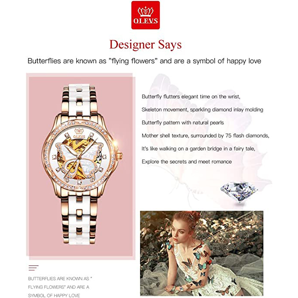 OLEVS Women's Automatic Watche - Push Button Tactile ulasan dan harga