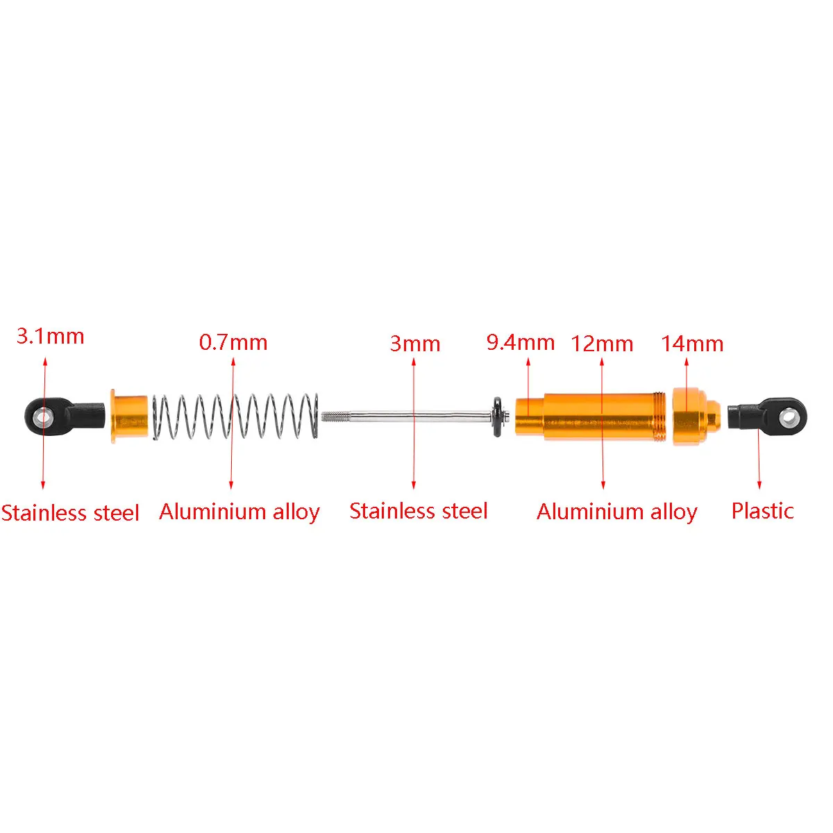 Aluminum Big Bore Shocks 75/85 - Diy Electric Car ulasan dan harga
